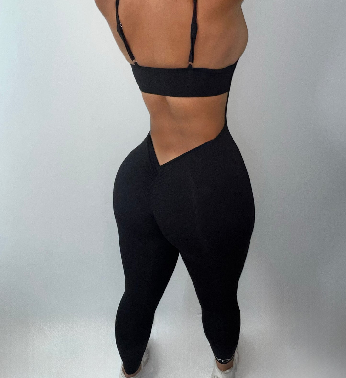 V-Sculpt Scrunch Black Jumpsuit